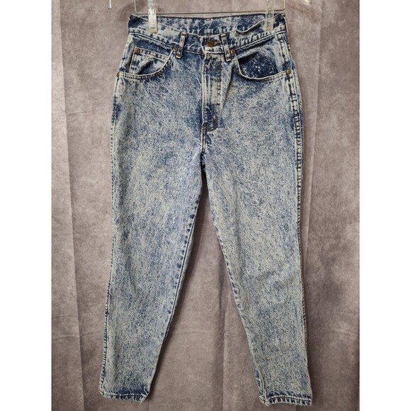 CHIC Denim - Vtg CHIC High Rise Acid Washed Mom Jeans Sz 10 Petite Baggy Tapered Made in USA